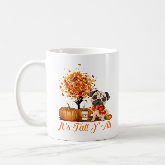 Het is Herfst Y'all Halloween Thanksgiving Retro K Koffiemok (Links)