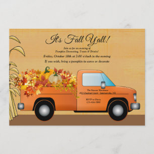 Het is Herfst Y'all Harvest Invitation Kaart