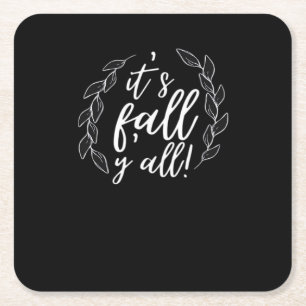Het is Herfst Y'all Herfst Design Trendy Uniek Kartonnen Onderzetters