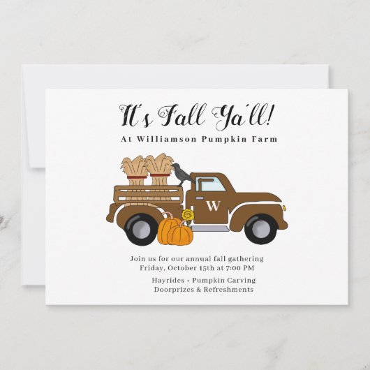 Het is Herfst Ya'll Herfst Party Invitation Kaart (Voorkant)