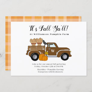 Het is Herfst Ya'll Herfst Party Invitation Kaart