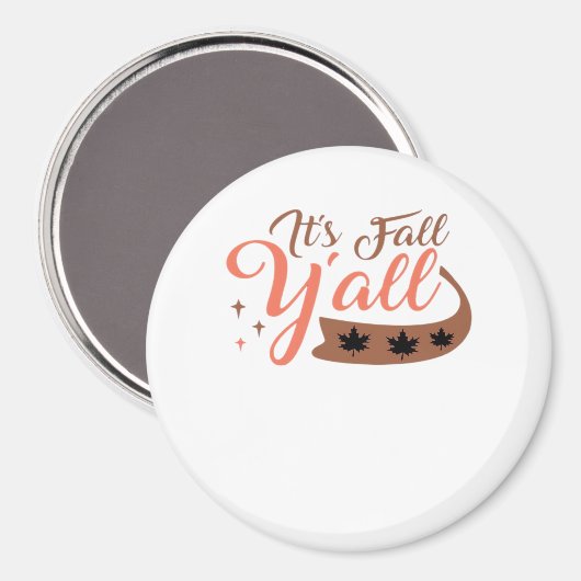 Het is Herfst Y'all, Herfst Pumpkin Skeleton Creep Magneet (Voorkant / Achterkant)