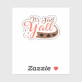 Het is Herfst Y'all, Herfst Pumpkin Skeleton Creep Sticker (Vel)