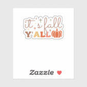 Het is Herfst Y'all, Herfst Pumpkin Skeleton Creep Sticker (Vel)