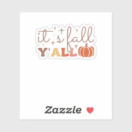 Het is Herfst Y'all, Herfst Pumpkin Skeleton Creep Sticker (Vel)