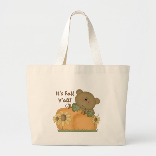 "Het is Herfst Y'all" herfst Teddy Bear Canvas tas (Voorkant)