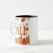 Het is Herfst Y'all herfstbladeren Herfst seizoen  Tweekleurige Koffiemok (Voorkant links)