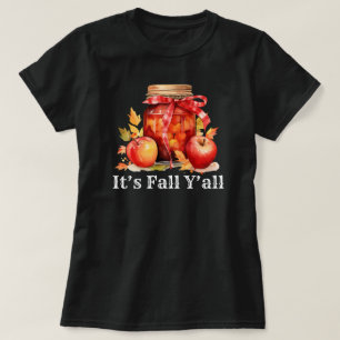 Het is Herfst Y'all   herfstseizoen   pompoenzwart T-shirt