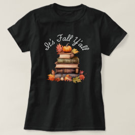 Het is Herfst Y'all | herfstseizoen | pompoenzwart T-shirt