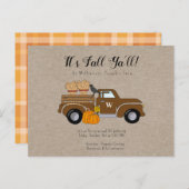 Het is Herfst Ya'll Kraft Herfst Party Invitation Briefkaart (Voorkant / Achterkant)