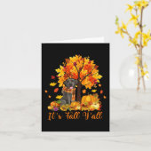 Het is Herfst Y'all Labrador Black Lab Halloween D Kaart (Gele Bloem)