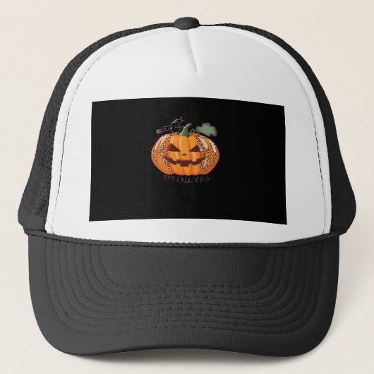 Het is Herfst Y'all Leopard Pumpkin Happy Hallowee Trucker Pet (Voorkant)