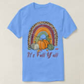 Het is Herfst Yall Leopard Rainbow Pumpkin Autumn T-shirt (Design voorkant)