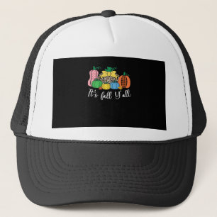 Het is Herfst Y'all Luipaard Patroon Pompoen Stijl Trucker Pet