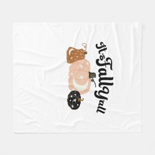 Het is Herfst Y'all met manen prachtige Halloween Fleece Deken (Voorkant (Horizontaal))