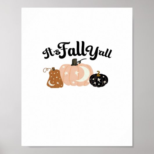 Het is Herfst Y'all met manen prachtige Halloween  Poster (Voorkant)