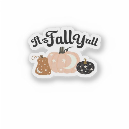 Het is Herfst Y'all met manen prachtige Halloween  Sticker (Voorkant)