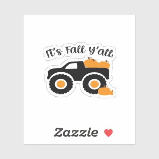 Het is Herfst Y'all Monster met Pumpkins Graphic D Sticker (Vel)