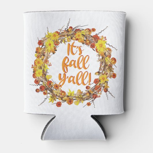 Het is Herfst Y'all Oranje Autumn Leaves Blikjeskoeler (Voorkant)