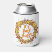 Het is Herfst Y'all Oranje Autumn Leaves Blikjeskoeler (Blikje Achterkant)
