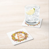 Het is Herfst Y'all Oranje Autumn Leaves Kartonnen Onderzetters (Insitu)