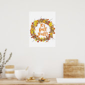 Het is Herfst Y'all Oranje Autumn Leaves Poster (Keuken)