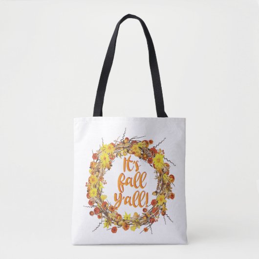 Het is Herfst Y'all Oranje Autumn Leaves Tote Bag (Voorkant)