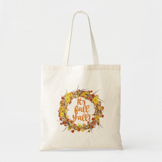Het is Herfst Y'all Oranje Autumn Leaves Tote Bag (Voorkant)