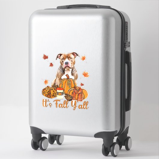 Het is Herfst Y'all Pitbull Dog Herfst Sjaal Herfs Sticker (Koffer)