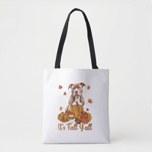 Het is Herfst Y'all Pitbull Dog Herfst Sjaal Herfs Tote Bag (Voorkant)