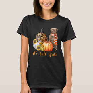 Het is Herfst Y'all Pitbull Dog Leopard Pumpkin He T-shirt