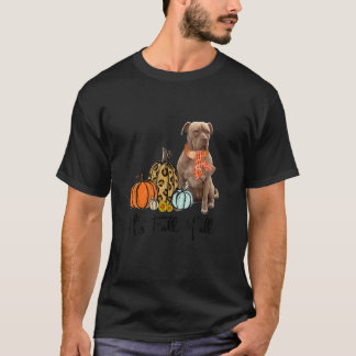 Het is Herfst Y'all Pitbull Dog Pumpkin Herfst her T-shirt