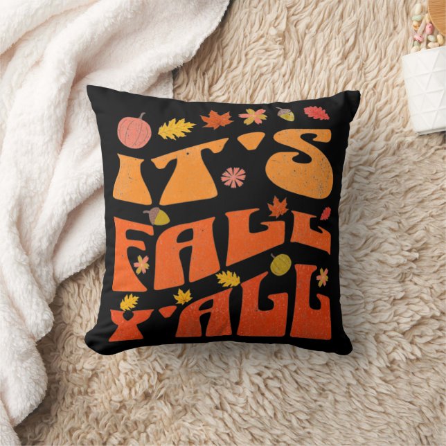 Het is Herfst Y'all pompoen en herfstbladeren Kussen (Deken)