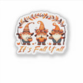 Het is Herfst Y'all Pompoen Kabouter Herfst Boom G Sticker (Voorkant)