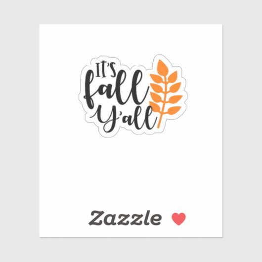 Het is Herfst Y'all, pompoenkruid, herfstbladeren, Sticker (Vel)