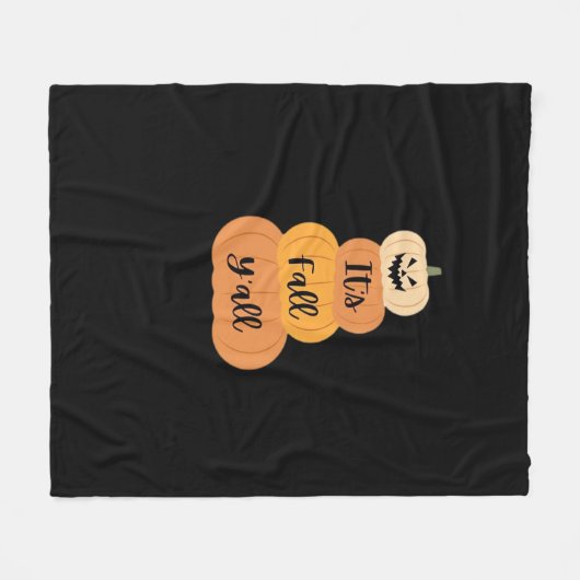 Het is Herfst Y'all Pumpkin Autumn Halloween Desig Fleece Deken (Voorkant (Horizontaal))