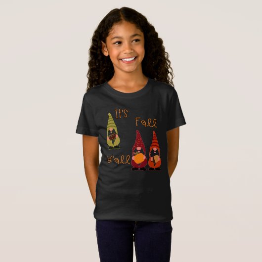 Het is Herfst Y'all Pumpkin Gnome Autumn Tree T-shirt (Voorkant volledig)