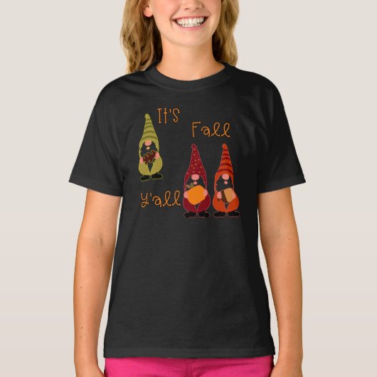 Het is Herfst Y'all Pumpkin Gnome Autumn Tree T-shirt (Voorkant)
