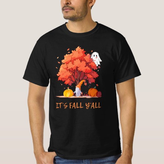 Het is Herfst Y'all Pumpkin Gnome Autumn Tree T-shirt (Voorkant)