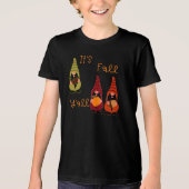 Het is Herfst Y'all Pumpkin Gnome Autumn Tree Tri-Blend Shirt (Voorkant)