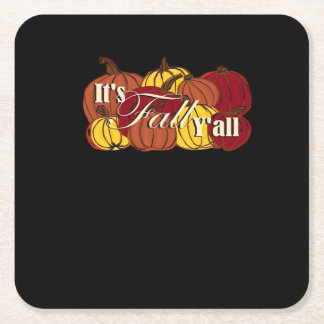 Het is Herfst Y'all Pumpkin-tekst Kartonnen Onderzetters