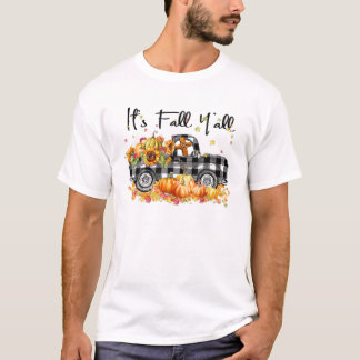 Het is Herfst Y'all Pumpkin Truck Autumn Thanksgiv T-shirt