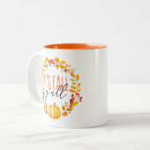 Het is Herfst Y'all Pumpkin Waterverf Coffee Mok (Voorkant links)