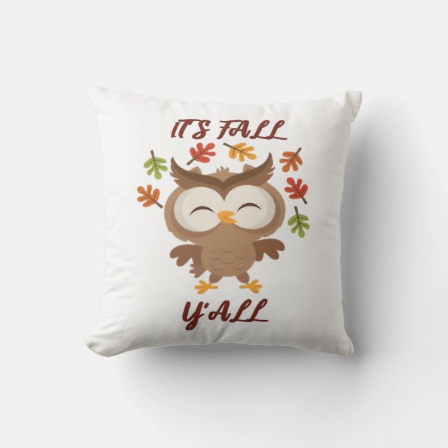 Het is herfst Y'all Quote Trendy Kussen (Voorkant)