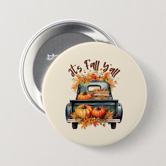Het is Herfst Y'all Ronde Button 7,6 Cm (Voorkant /achterkant)
