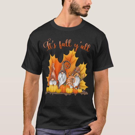 Het is Herfst Y'all Schattigee Gnomes Pumpkin Autu T-shirt (Voorkant)