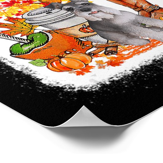 Het is Herfst Y'all Schnauzer Dog Halloween Thanks Poster (Hoek)