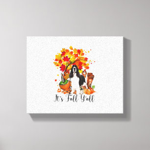 Het is Herfst Y'all Springer Spaniel Dog Halloween Canvas Afdruk