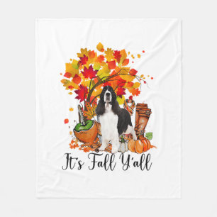 Het is Herfst Y'all Springer Spaniel Dog Halloween Fleece Deken
