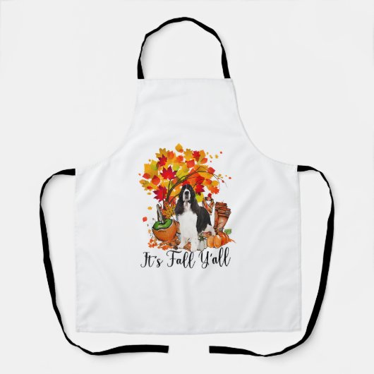 Het is Herfst Y'all Springer Spaniel Dog Halloween Schort (Voorkant)